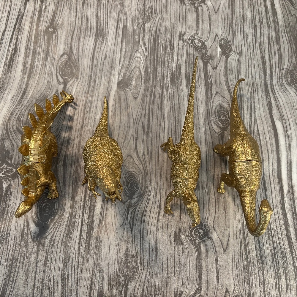Gold Toy Dinosaurs- Set of 4